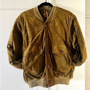 Suede Oversize Bomber Jacket Small